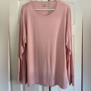 Women's Red and White Striped Long Sleeve Top